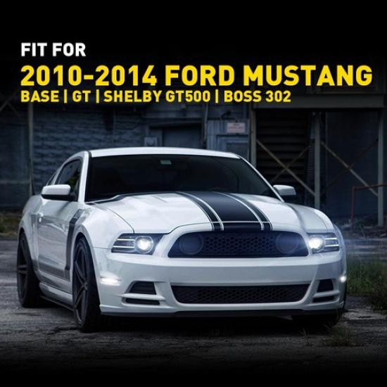 For 2010-2014 Ford Mustang Smoked Lens Front & Rear LED Side Marker Lights 4PCS