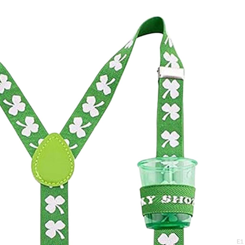 ST Patricks Day Suspenders Saint Accessories Clip on Y Shape Brace for Rave Wedding