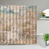 European Style Religious Oil Painting Shower Curtains Art Bathroom Decoration Waterproof Bathtub Home Decor Cloth Curtain Set