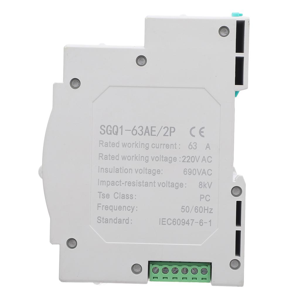 Double Power Automatic Transfer Switch SGQ1-63AE 2P 63A Generator Changeover Switch Double Power Electrical Selector