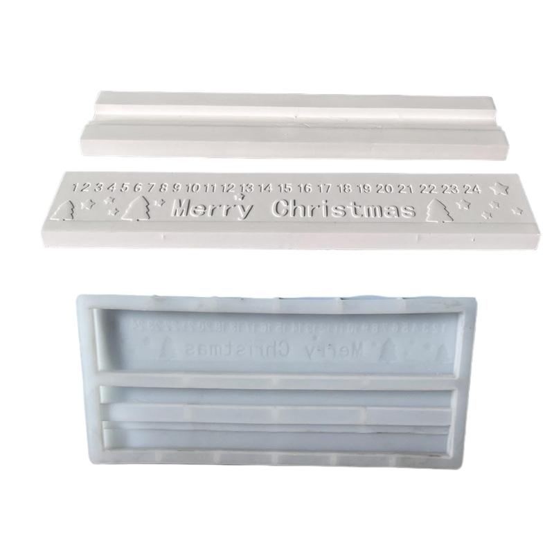 X6HE Crafting Silicone Mold Christmas Countdown Calendar Design Heat Resistant Suitable for Baking Resin Art Creations