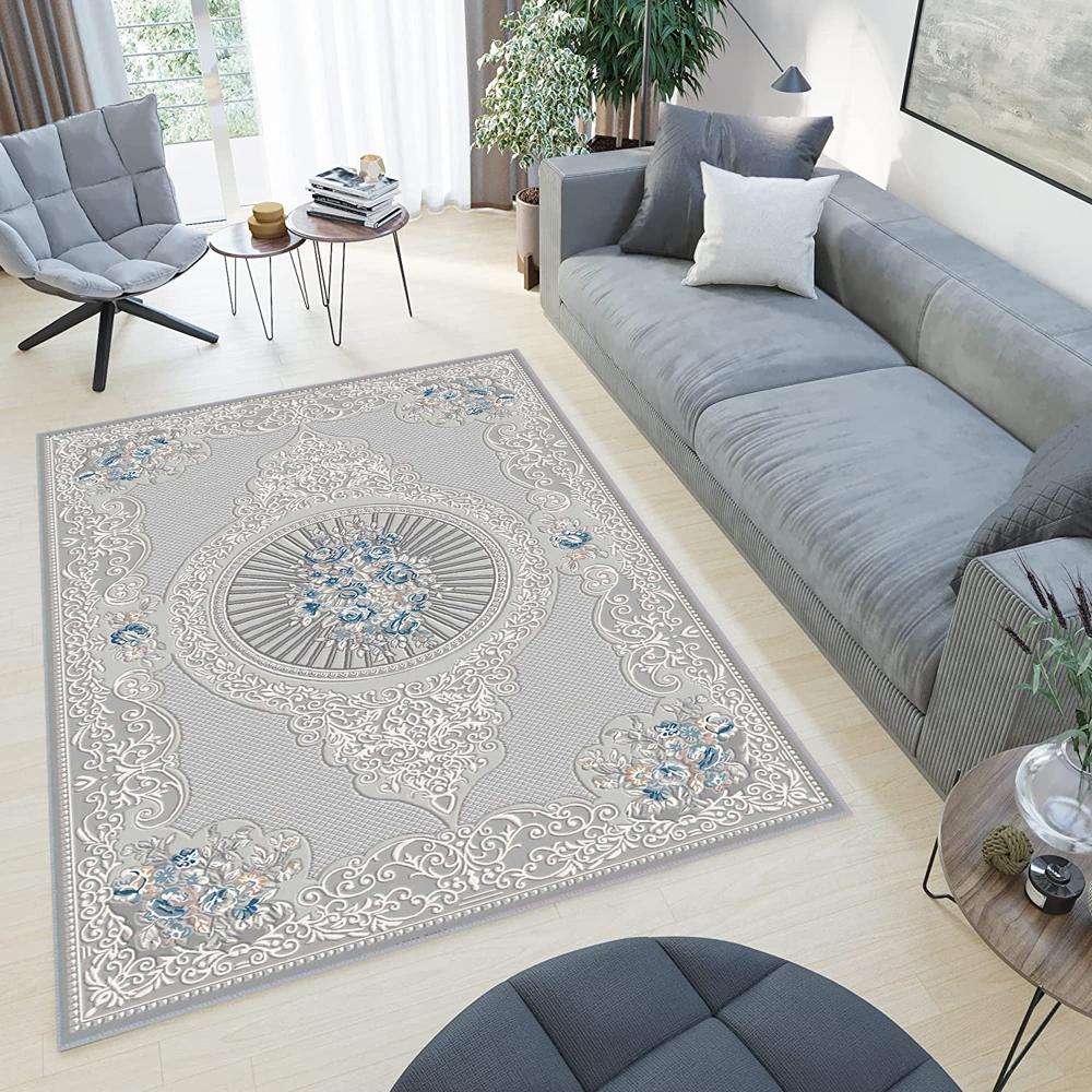 

Ковер с принтом Rovigo Home моющийся RVGHOME0477 50x80 серый