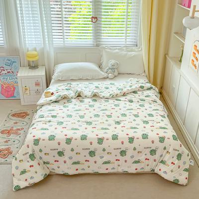 Cartoon Crocodile Quilt Skin-Friendly Breathable Summer Air Conditioning Cooling Quilted Quilt for Kids Boys Girls Washable