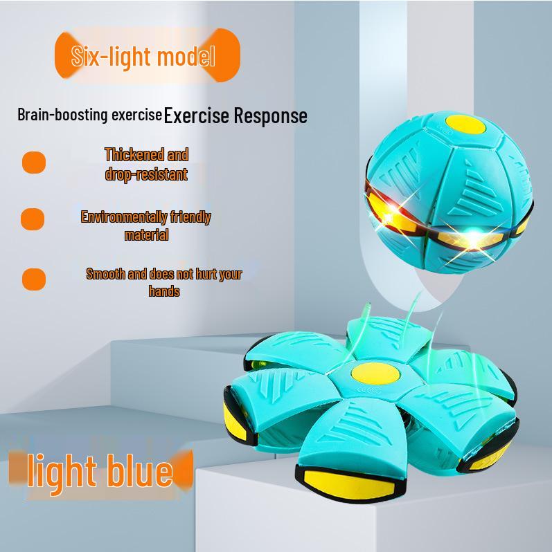 Magic Flying Saucer Ball: Deformable Outdoor Stomp Toy with Lights for Kids