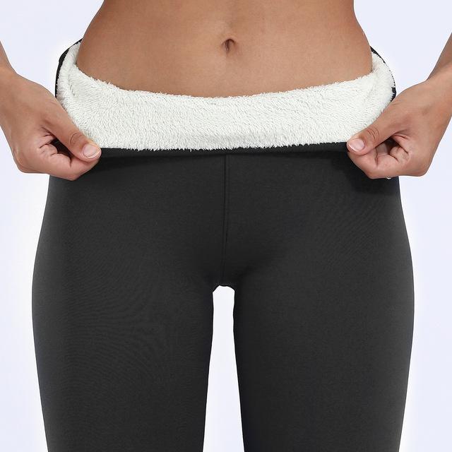 Extra Thick Winter Sherpa Leggings Women Outdoor Wear Fleece Lined Ankle Pants High Waist Stretchy Warm Thermal Cotton Pants