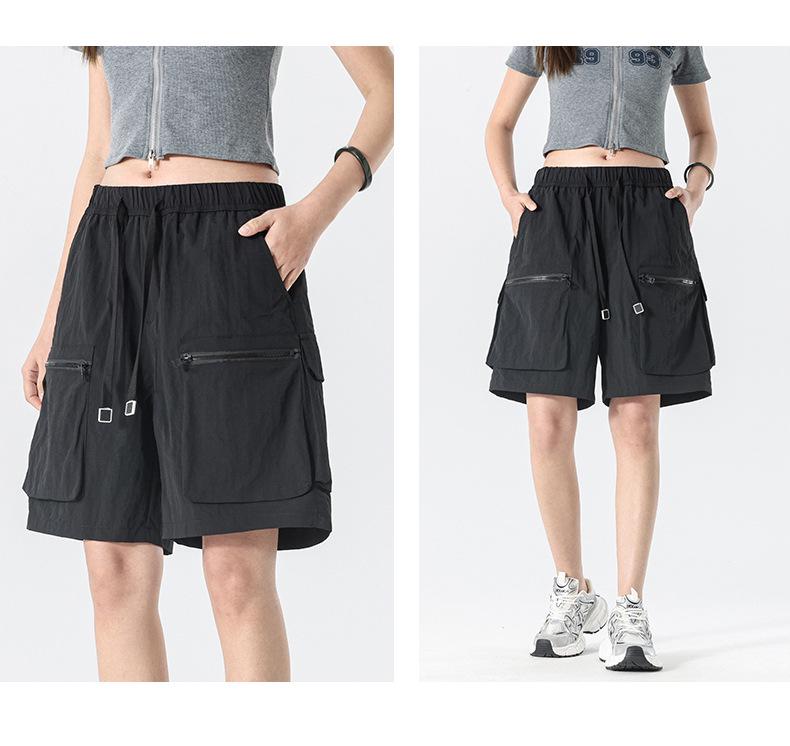Herren Trendy Sommer Locker Gerade Cargo-Shorts - Nylon Eis Seide, Mittellang, Lässige Passform