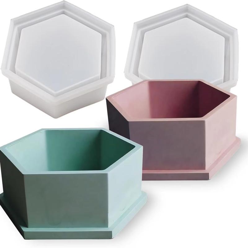 On Candle Jar Silicone Molds, Geometric Plant Pot Molds for Resin, Concrete, and Epoxy Resin Casting