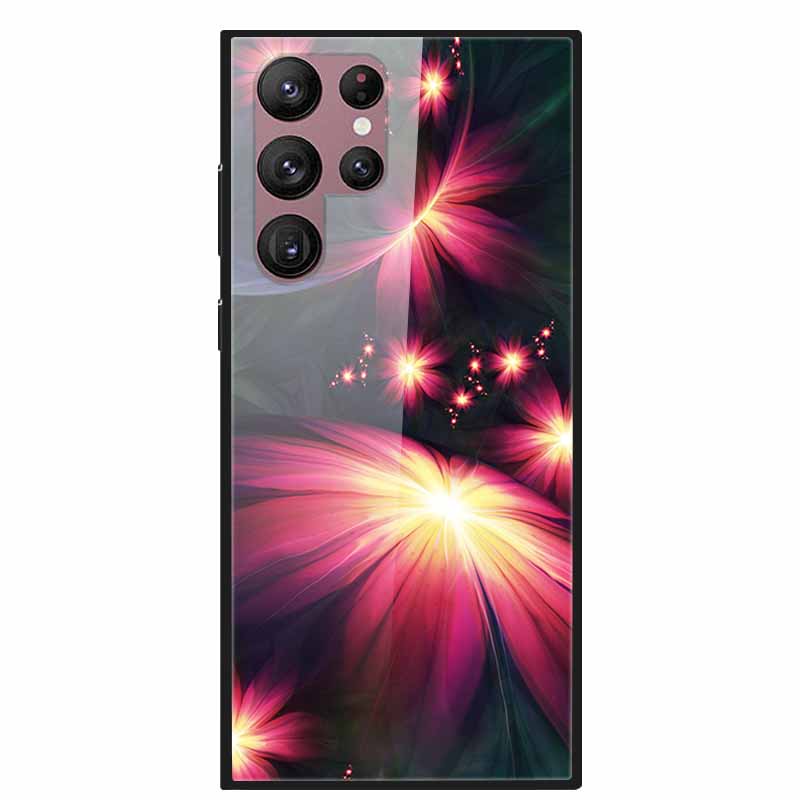 For Samsung Galaxy S22 Ultra 5G Phone Case Tempered Glass Back Cover Hard Case For Samsung  S22 Plus S 22 Capa Shell Funda Coque