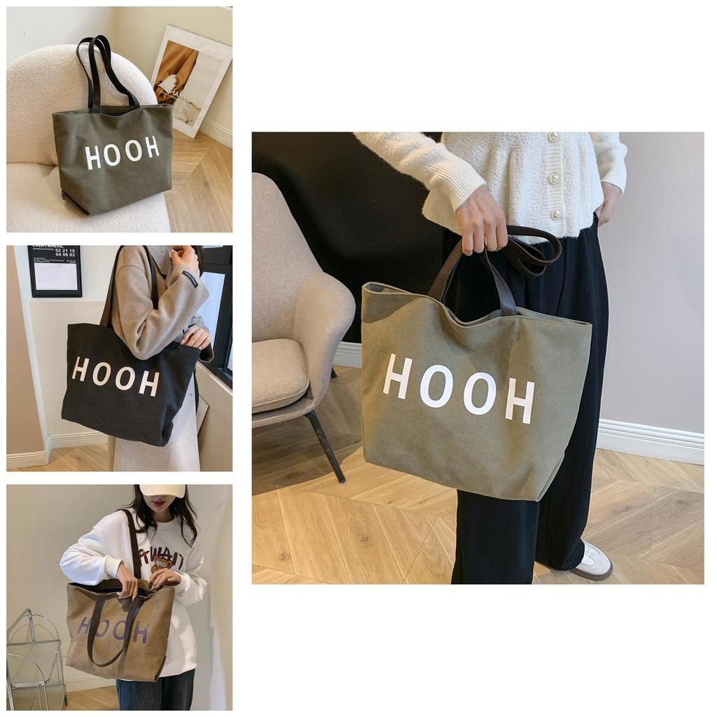 Chic Fashionable Large Capacity Canvas Shoulder Bag For Daily Use And School