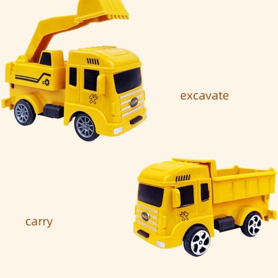 1 Set Vehicles Truck Toys Real-looking Smooth Edge Ornamental Kids Construction Car Toys for Gift