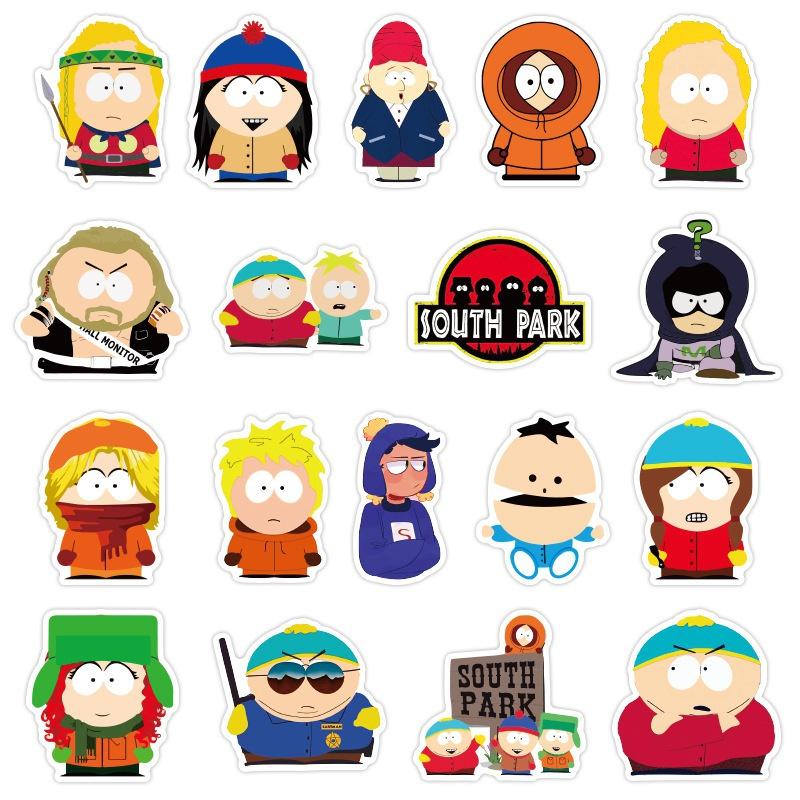 10/50 PCS South Park Cartoon Trolley Case Notebook Car Refrigerator Graffiti Sticker Hand Account Painting
