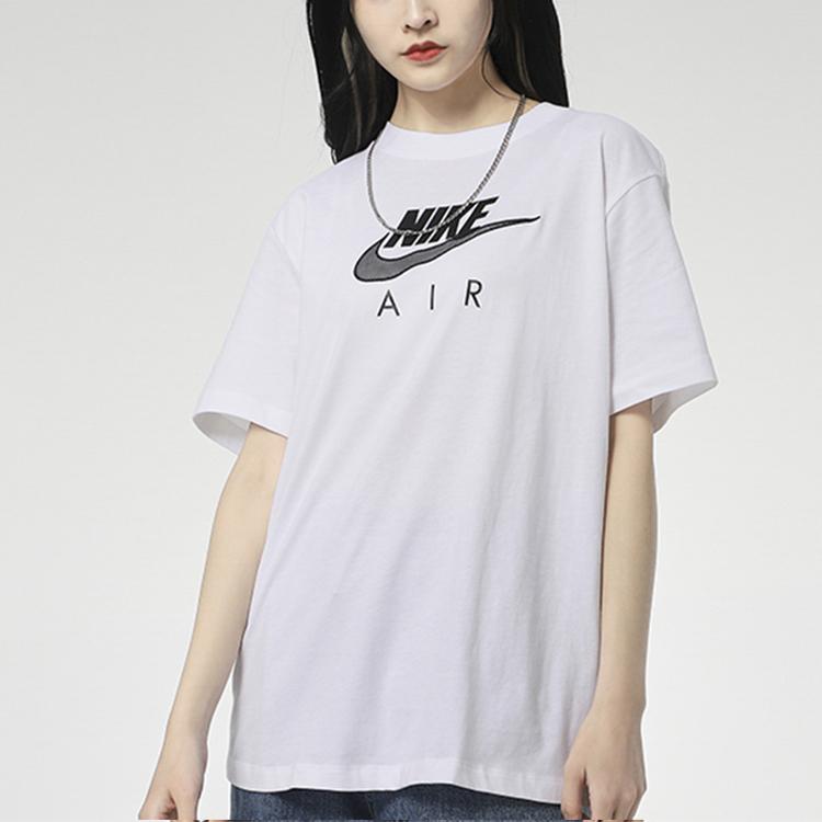 Nike Air Logo Casual Sport Short Sleeve T-Shirt Women Tops White CZ8615-100