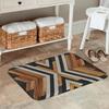 1PC X-Frame Timber Pattern Kitchen Rug Non-Slip Door Mat Pop design Bathroom Rug Bath Mat Carpet for Home Sink Laundry ecoreeree