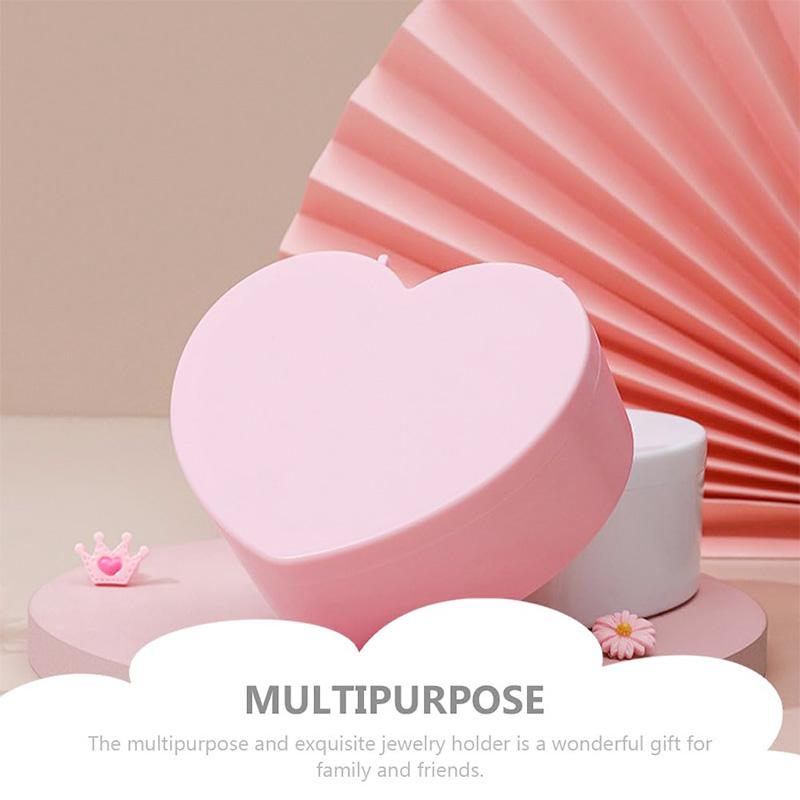 1Pcs heart-shaped jewelry box with makeup mirror, jewelry display box, pendant necklace box, can hold earrings, rings, bracelets