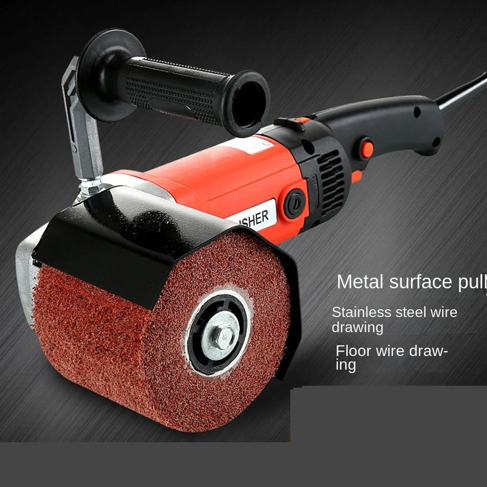 Handheld Metal Burnishing Machine 1400W 220V Electric Sander Polisher Wire Drawing Machine for Wood Stainless Steel Polishing