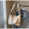 Large Capacity Commuter Bag Japanese Retro Corduroy Dumpling Bag Solid Color Versatile Messenger Bag Girl Shoulder Bag