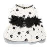 Pet Dog Dress Soft Comfortable Breathable Black Floral Pet Princess Dress for Small Pets Beige XL