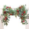 Festive Decoration with Simulated Green Plants, Pine Needles, Christmas Ornaments, Wreaths, Indoor Decoration with Simulated Rattan