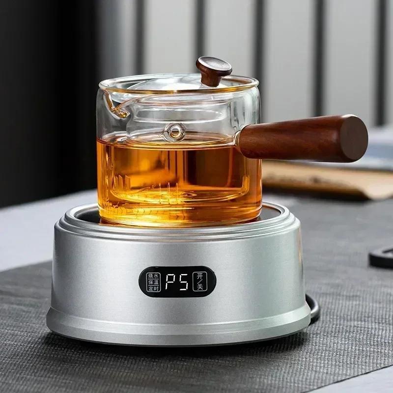 Japansk glasstekanne med sidehåndtak tekanne med trehåndtak Kung Fu tesett fortykket tekoker Intuitiv tekanne