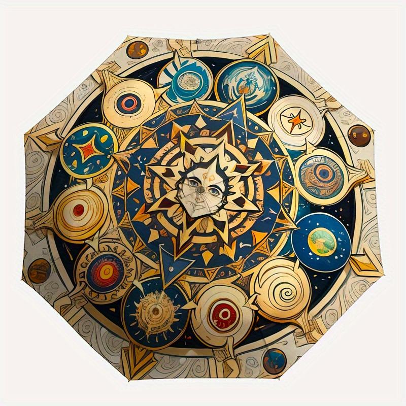 Enchanted Mandala Art: Mystical Design for Your SpaceUmbrella, Portable 3-Fold Compact Umbrella for Men & Women Gift