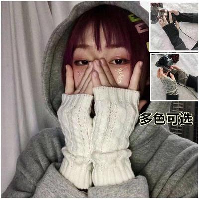 New Style Women Female Girl Mittens Knitted Arm Half Finger Warm Winter Mittens Soft Warm Mitten Women Guante for Write