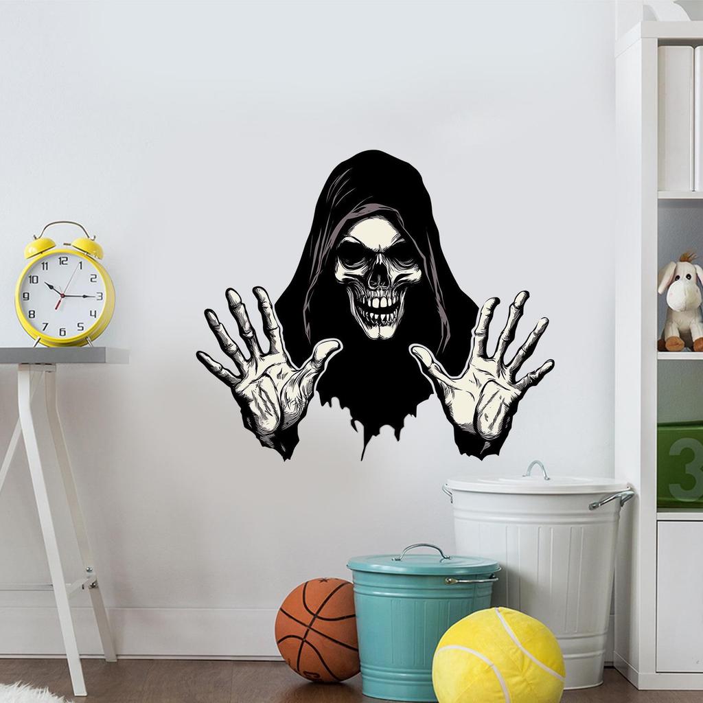 Halloween Grim Reaper Skeleton Wall Decals for Home and Bedroom Decor