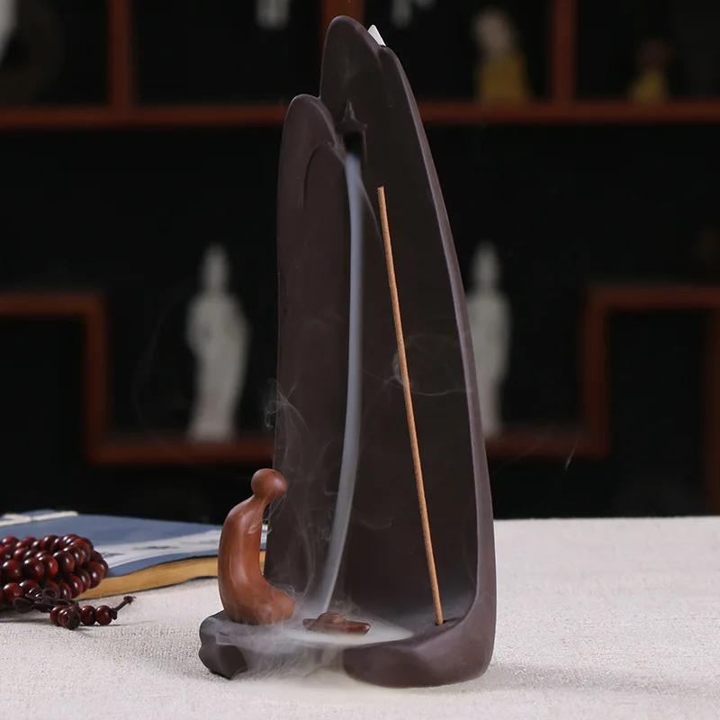 FY Lover Sledujte Kadidelnice Bacflow Fialový Písek Držák na Tyčinkové Kadidlo Vodopád Kouře Zenová Dekorace pro Domov