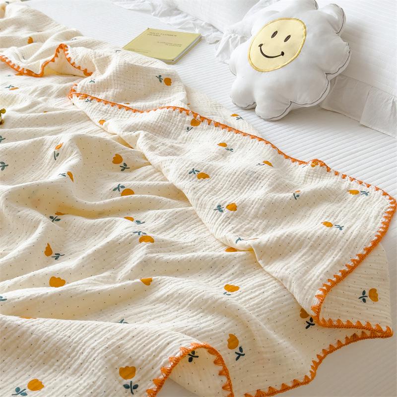 Premium Antibacterial Cotton Gauze Quilt: Double Layer, Summer Nap or Sofa Blanket