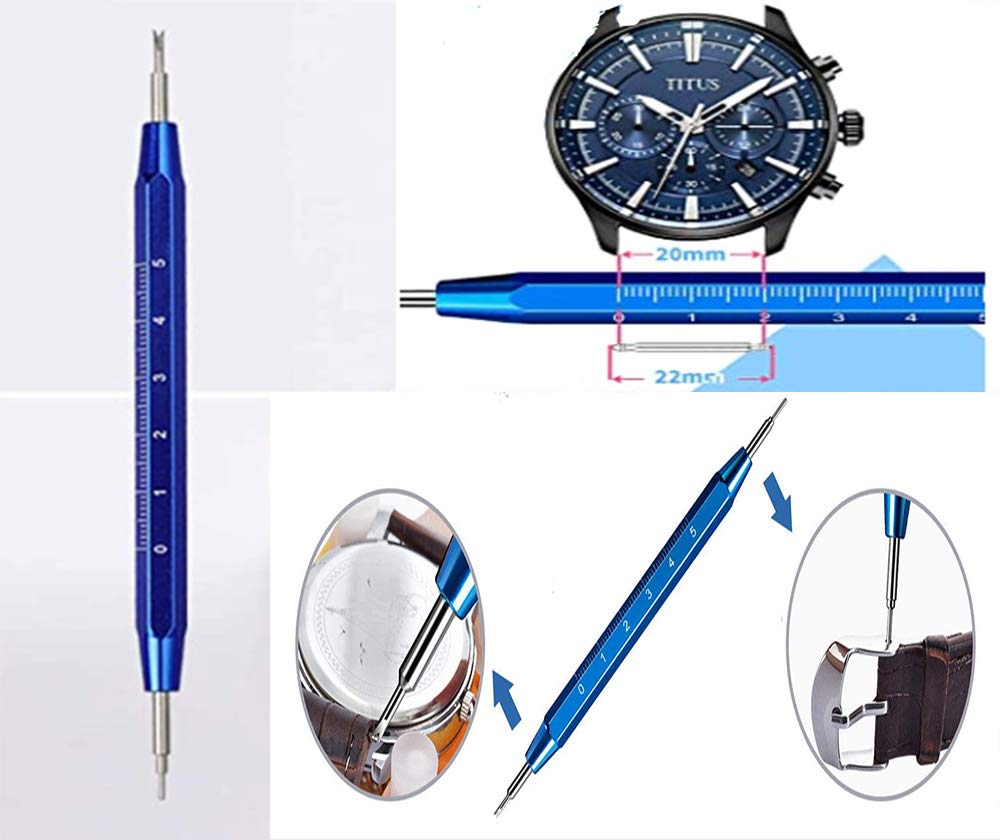 TuxFezug Watch Repair Tool Kit: Watch repair and maintenance tool set for watch band adjustment, including link removal, band replacement, and