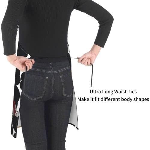 Moomin, Little My, Snoopy, Floral Print Nordic Apron, H-Shaped, Neck Strap, Easy To Move Around, with Pockets, Waterproof, Adjustable, Suitable for Nu