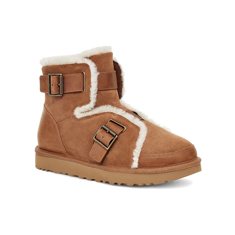 UGG Dune Mini Buckle Boot Fleece Lined Brown Women's 1119431-CHE