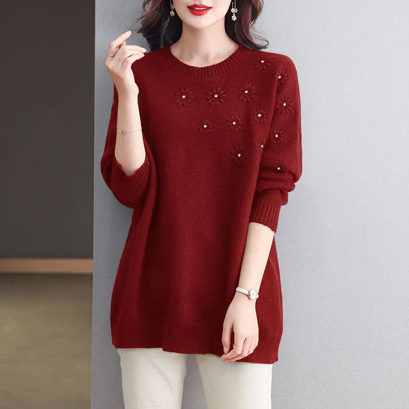 

Свитер для женщин осень зима утолщенный пуловер теплый вязаный свитер длинный рукав джемпер свитер оверсайз топы XXXXXL