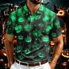 Men's Halloween Print Polo Shirt Lightweight Breathable Mesh Short Sleeve Collared Shirt Casual Summer Top