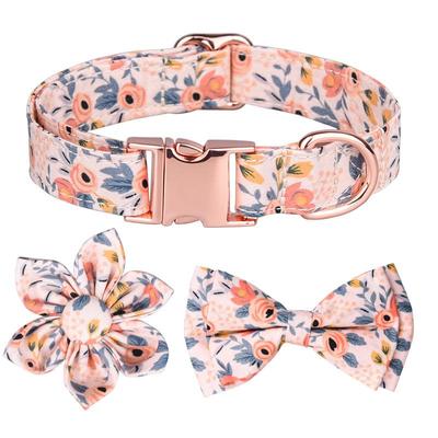 Sonnenblumen-Haustierhalsband, Baumwolle, atmungsaktiv, Zou Ju bedrucktes Halsband, Heimtierbedarf