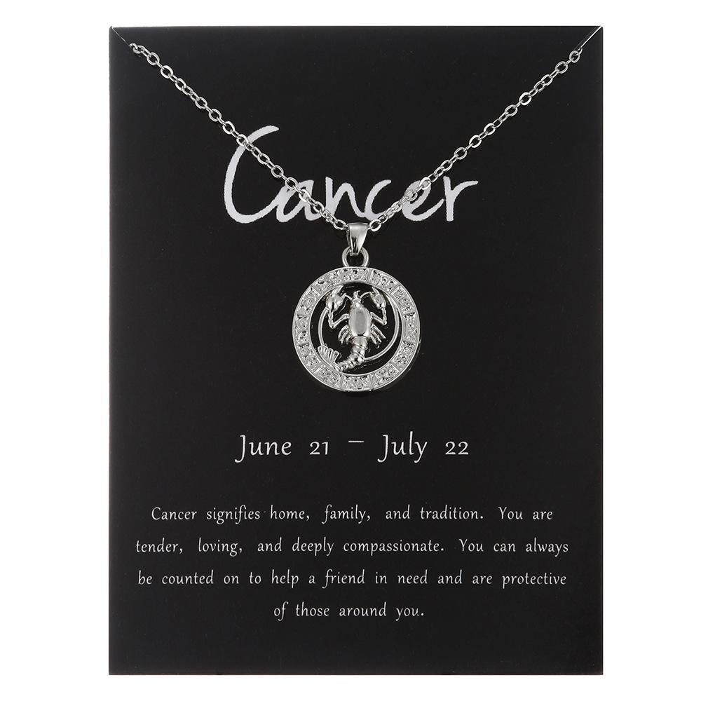 24 Tipuri de Bijuterii Aur Roz Zodiacul Cele Douăsprezece Pandantiv Colier Circular Tridimensional