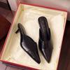 Pointed thin heel bag head slippers women's wear 2025 spring and summer new fashion sandals half slippers