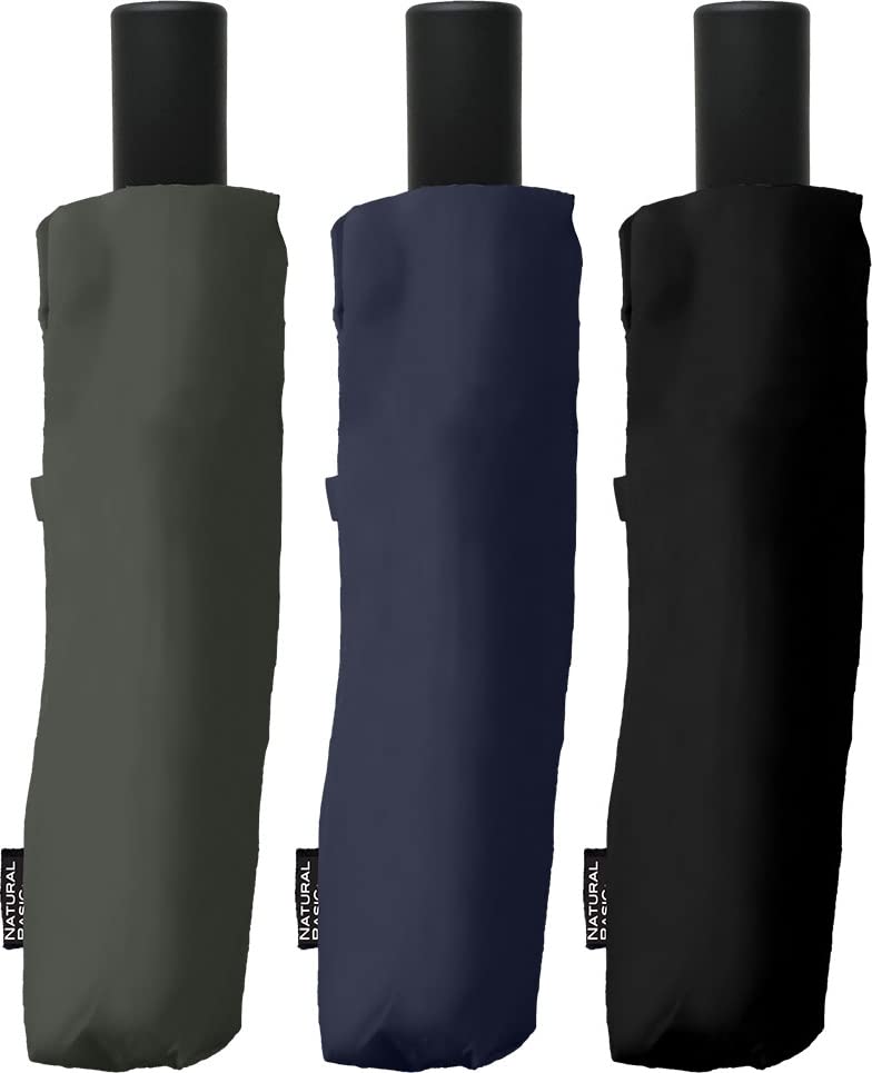 Nakatani Folding Plain Big Size Men's Umbrella, Windproof, Navy, [423-028] Hand-opening 60cm,