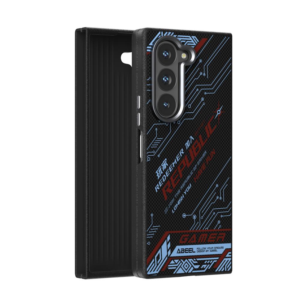 For Samsung Galaxy Z Fold 6 5 4 Case Magsafe Slim Rough Carbon Fiber Magnetic Folio Foldable Case Cover Alloy Lens Anti-fingerprint