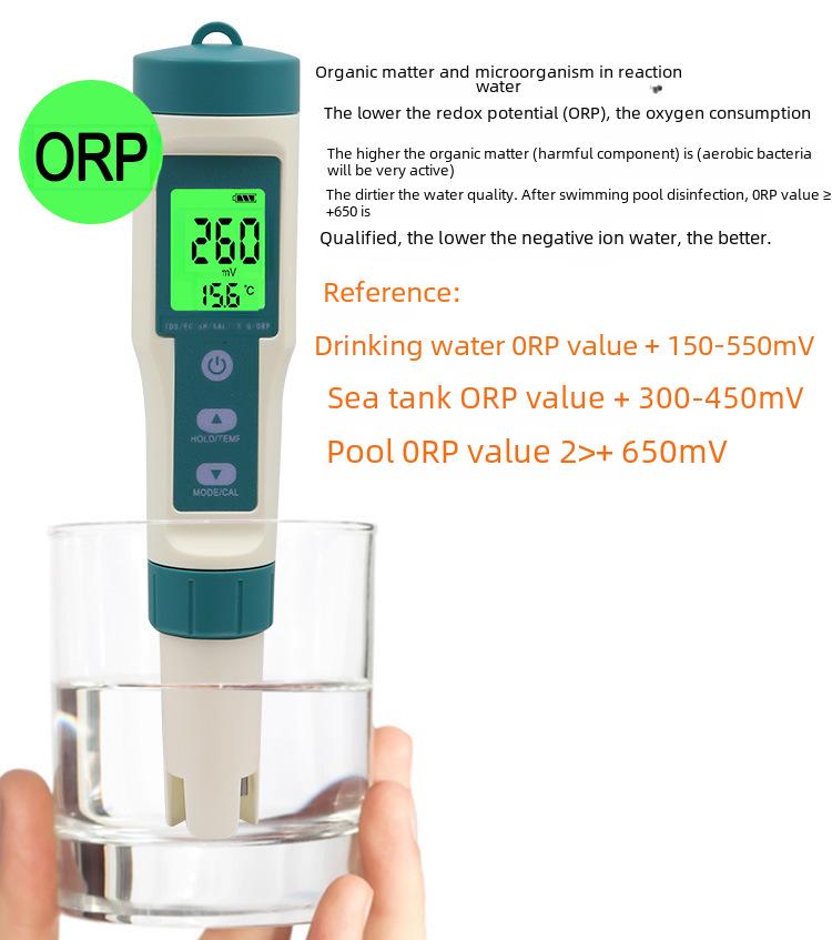 Testeur de pH et de salinité de l'eau de mer TDS 8 en 1 - Stylo de test de la qualité de l'eau riche en hydrogène