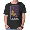 Unisex Crew Neck T-Shirt Cancer Cat Graphic Short Sleeve Casual Tee