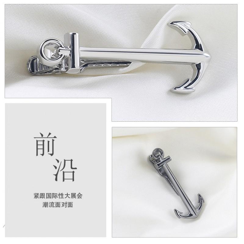 Electroplating Gold Silver Gun Black Boat Anchor Tie Clip Fun Metal Men's
