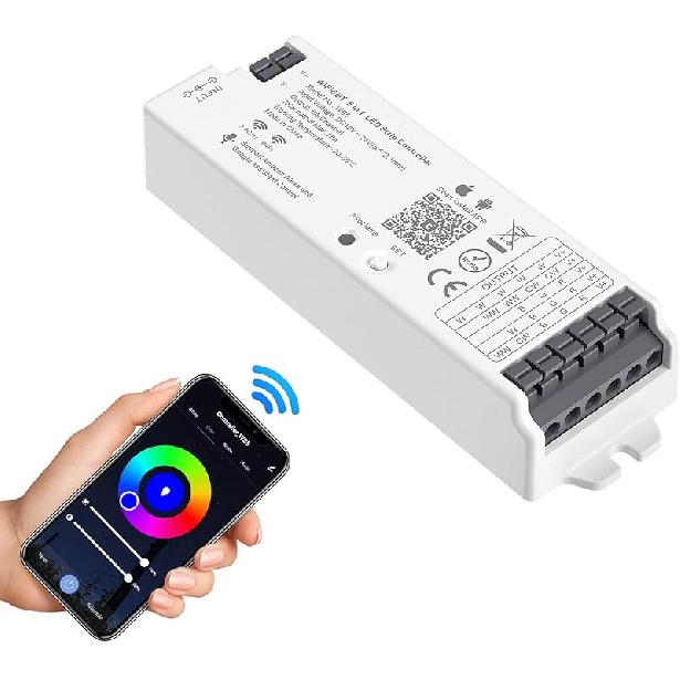 SEZO C03W WiFi Bluetooth RGB LED Strip Controller Group Control Support Tuya Smart Life APP/Voice Control Compatible with LM091 LM096 LM007 LM097 RGB