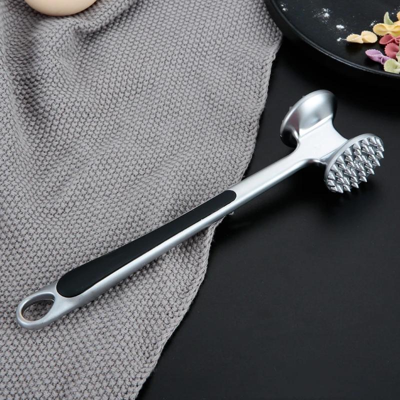 Profession Meat Hammer Portable Loose Tool Meat Tenderizer Needle Dual-Sided Meat Mallet with Rubber Comfort Grip Handle