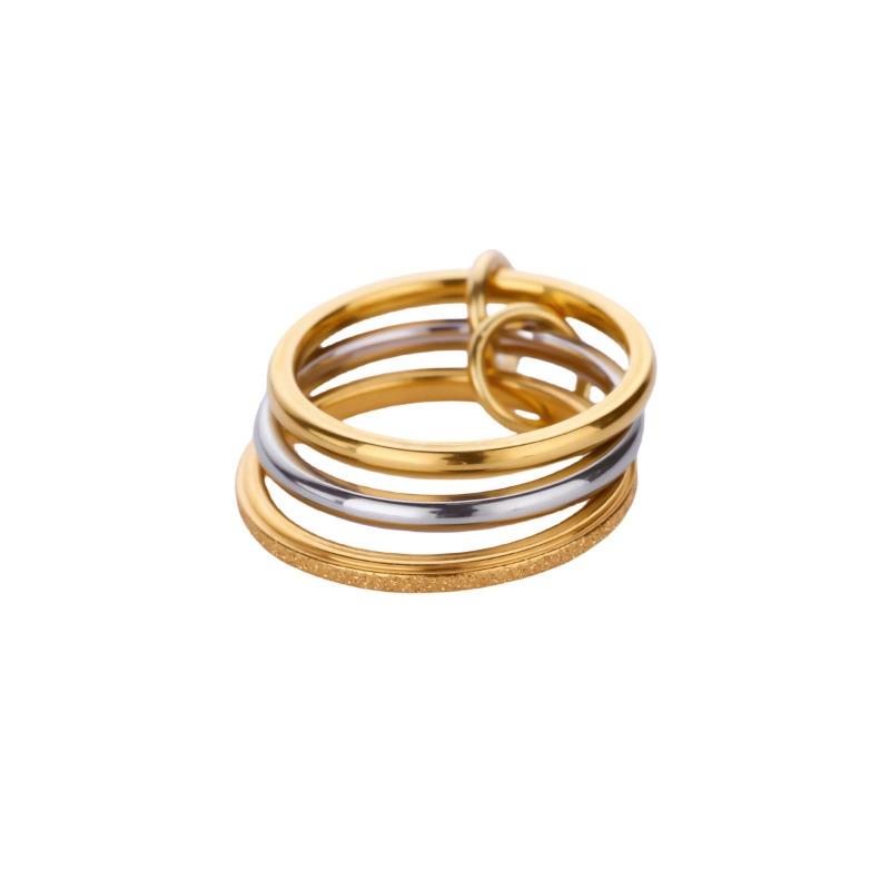 

Stainless steel stacked three-ring plain ring ring women s personality ring titanium steel hand jewelry rings No. 9