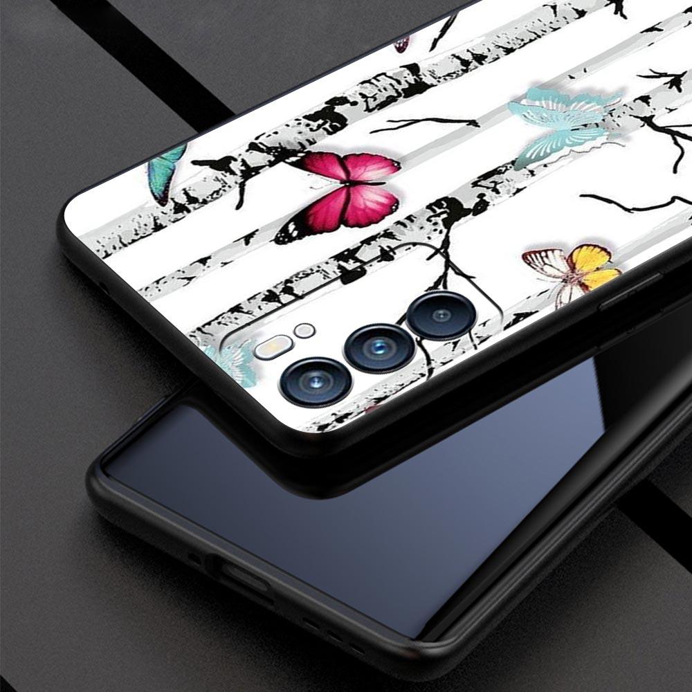 Butterfly Design Phone Case For Oppo Reno 13 12 11 10 7 F Find X5 X6 A98 A80 A79 A78 A57 A54 A31 A17 Pro 5G Soft TPU Cover Capas