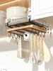 kitchen cabinet Hanging rack under, household iron art organizing rack, cutting board rack, hook, pot cover storage rack