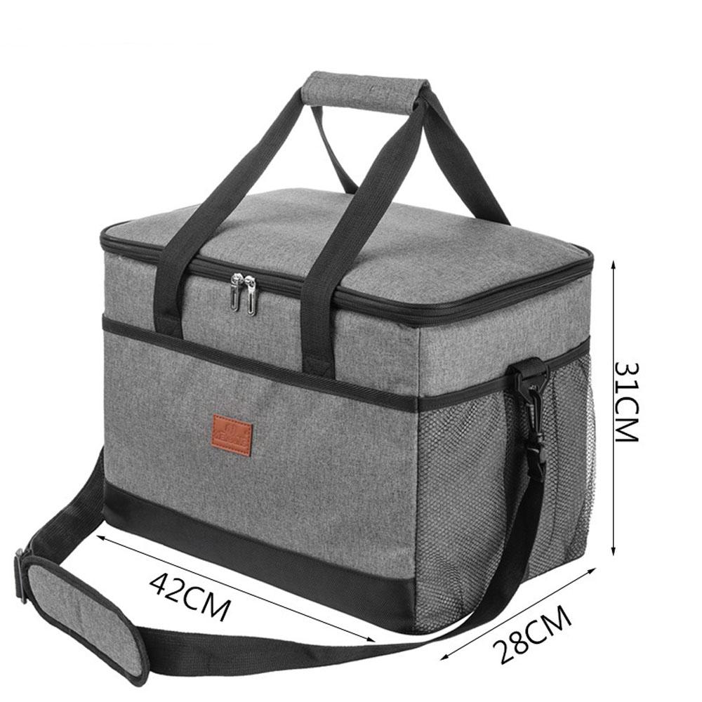 

Сумка-холодильник складная изолированная большая сумка для ланча непромокаемая мягкий холодильник портативная сумка-тоут для кемпинга барбекю серый