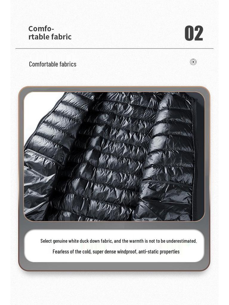 Men's Short Lightweight Down Jacket - 2024 Winter Trend, Casual Plus Size, White Duck Down, Fashionable and Warm