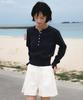 DEHEVE Summer Henley Neck Knit [Navy]