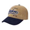MLB Brand Logo Corduroy Baseball Caps Unisex Brown Fashion 3ACPVC146-50NYS